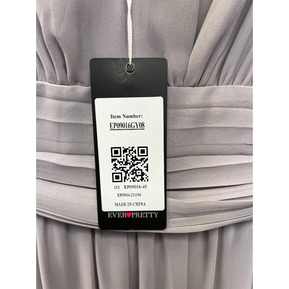 Ever Pretty NWT Gray Chiffon Fit and Flare Special Occasion Gown - Picture 7 of 11